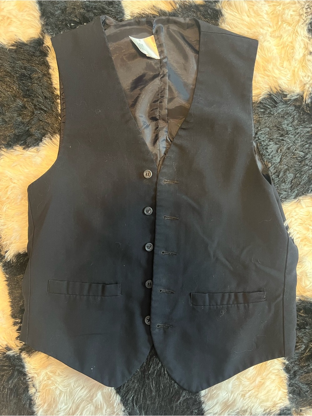 Cintas Unisex Navy Formal Button-Front Vest Solid Size 8 (M) Regular